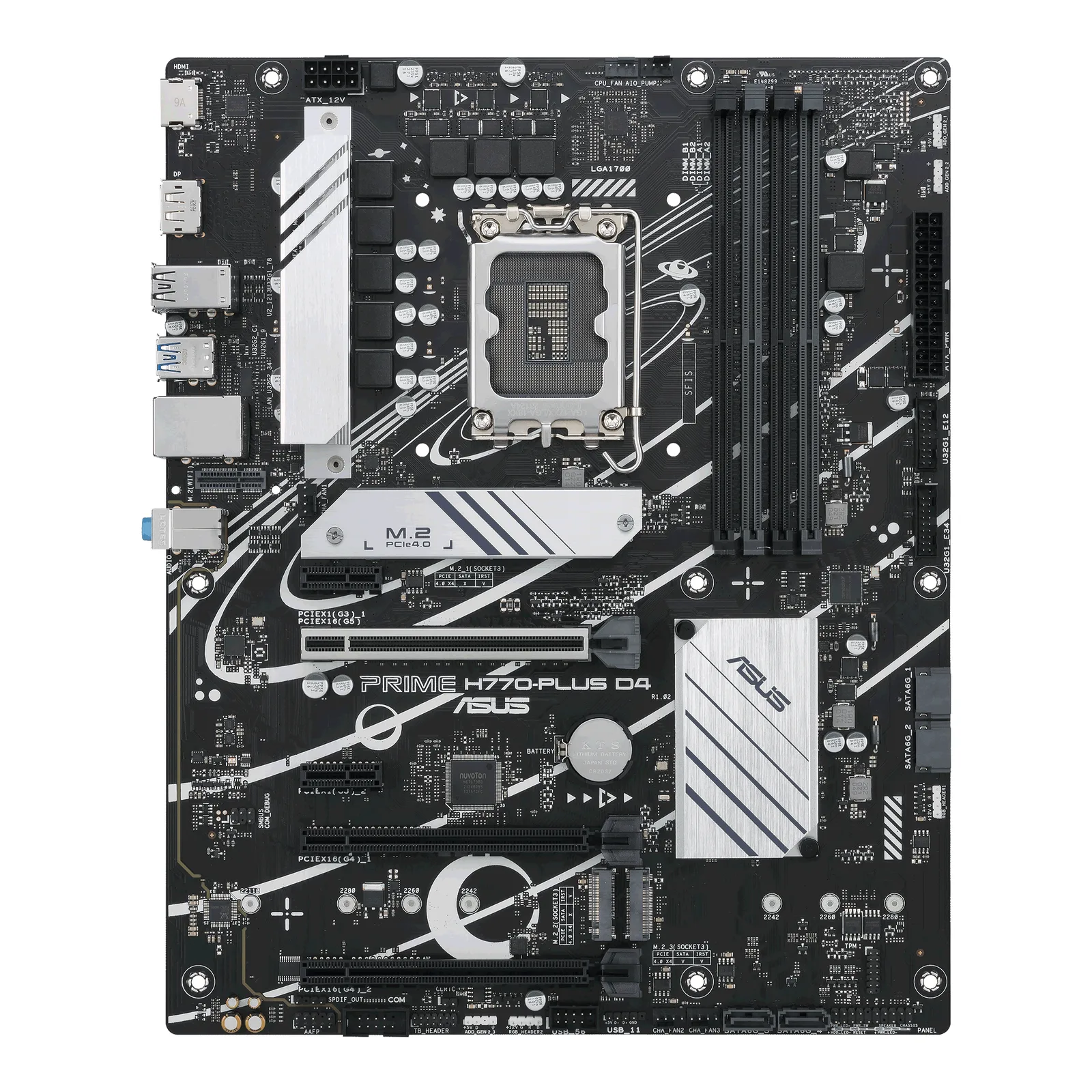 ASUS PRIME H770-PLUS D4 90MB1CU0-M0UAY0 LGA1700 4x DDR4 3x M.2 ATX Anakart