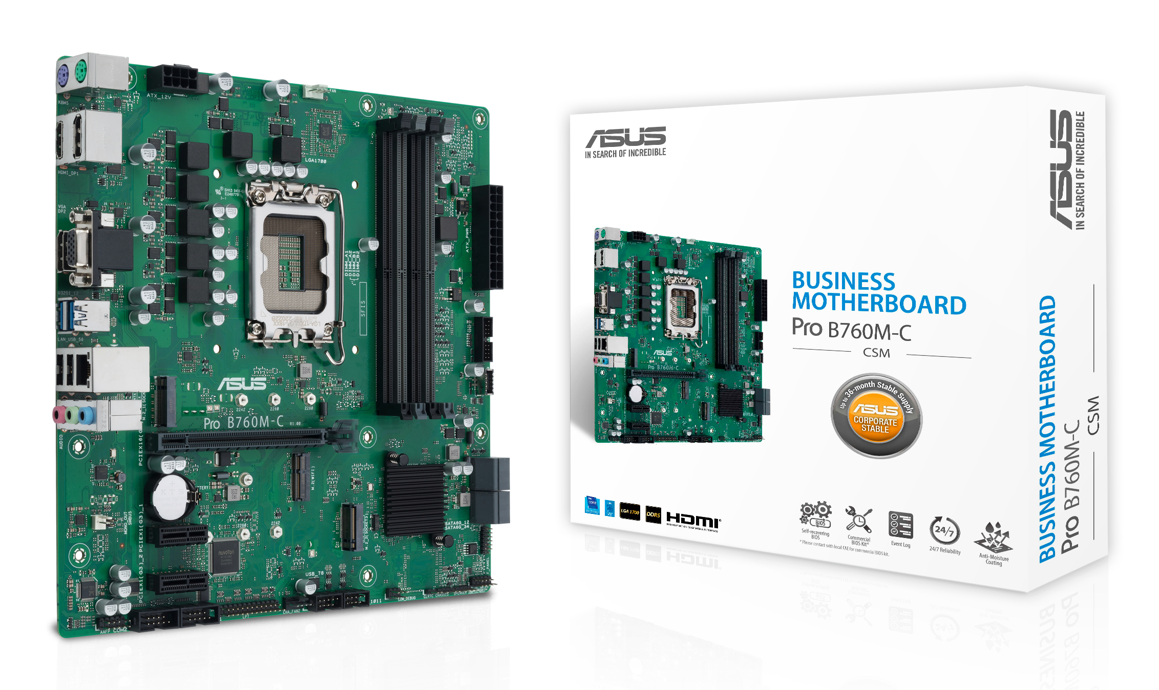 ASUS PRO B760M-C-CSM 90MB1DX0-M1EAYC LGA 1700 4x RAM 2x M.2 Micro-ATX Anakart