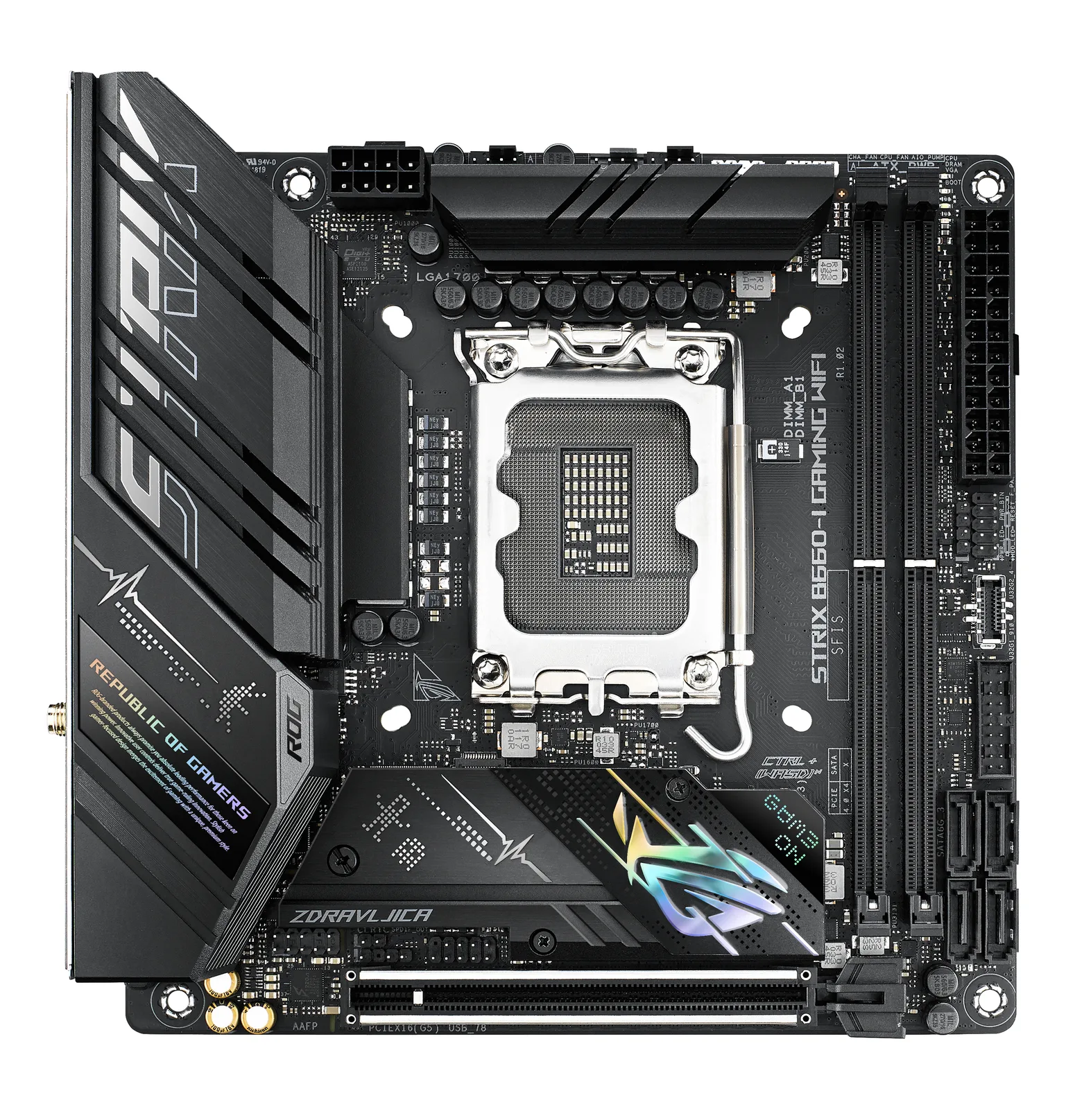 ASUS ROG STRIX B660-I GAMING WIFI 90MB19C0-M1EAY0 LGA1700 2x DDR5 2x M.2 Mini-ITX Anakart