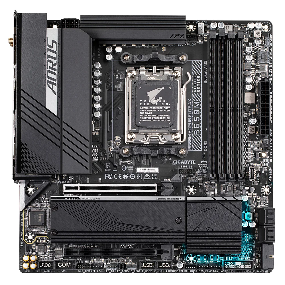 GIGABYTE B650M AORUS ELITE AX AM5 4x DDR5 2x M.2 Micro-ATX Anakart Thumbnail 1
