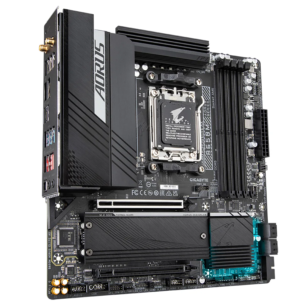 GIGABYTE B650M AORUS ELITE AX AM5 4x DDR5 2x M.2 Micro-ATX Anakart Thumbnail 2