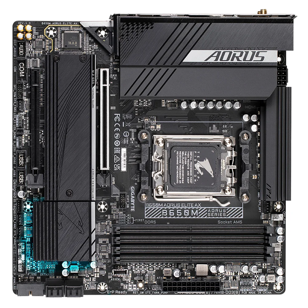 GIGABYTE B650M AORUS ELITE AX AM5 4x DDR5 2x M.2 Micro-ATX Anakart Thumbnail 3