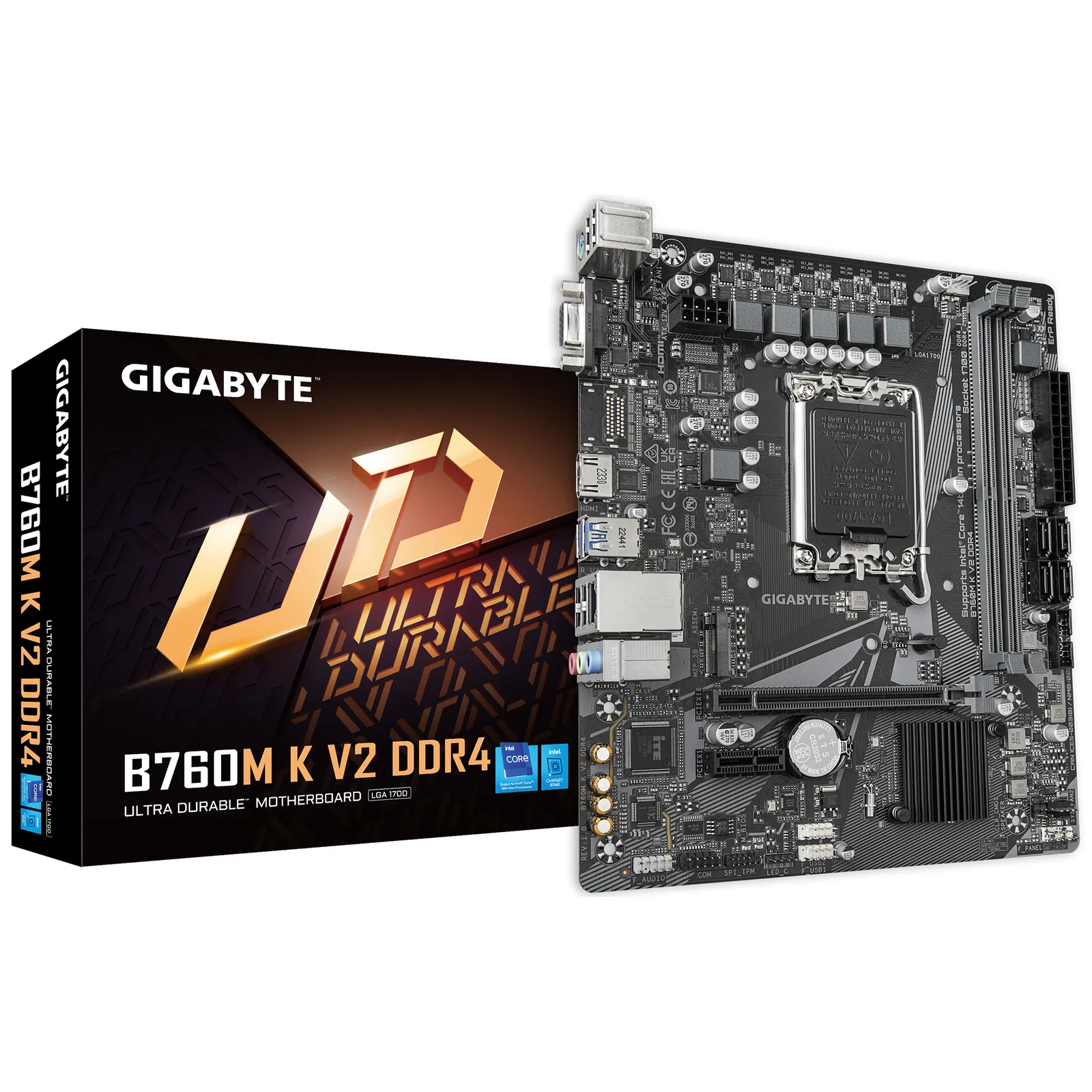 GIGABYTE B760M K V2 DDR4 LGA1700 2x 1x M.2 Micro-ATX 2x RAM Anakart