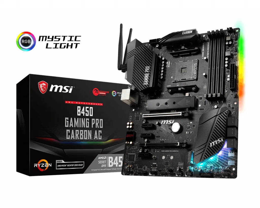 MSI B450 GAMING PRO CARBON AC AM4 4x DDR4 2x M.2 ATX Anakart