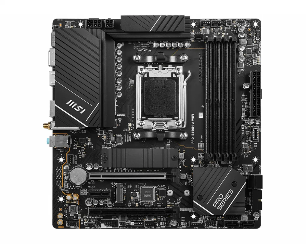MSI PRO B650M-A WIFI 7D77-001R AM5 4x DDR5 2x M.2 Micro-ATX Anakart