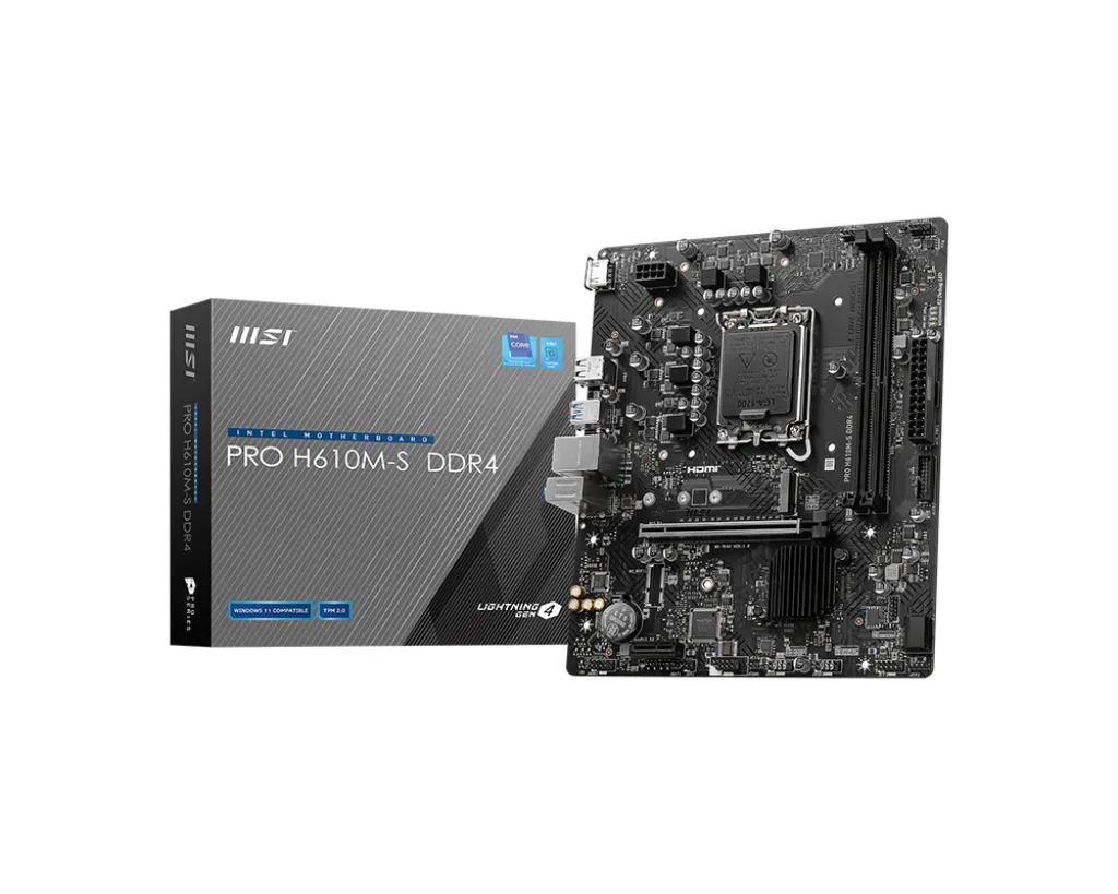 MSI PRO H610M-E DDR4 PRO H610M-S LGA1700 2x 1x M.2 Micro-ATX 2x RAM Anakart