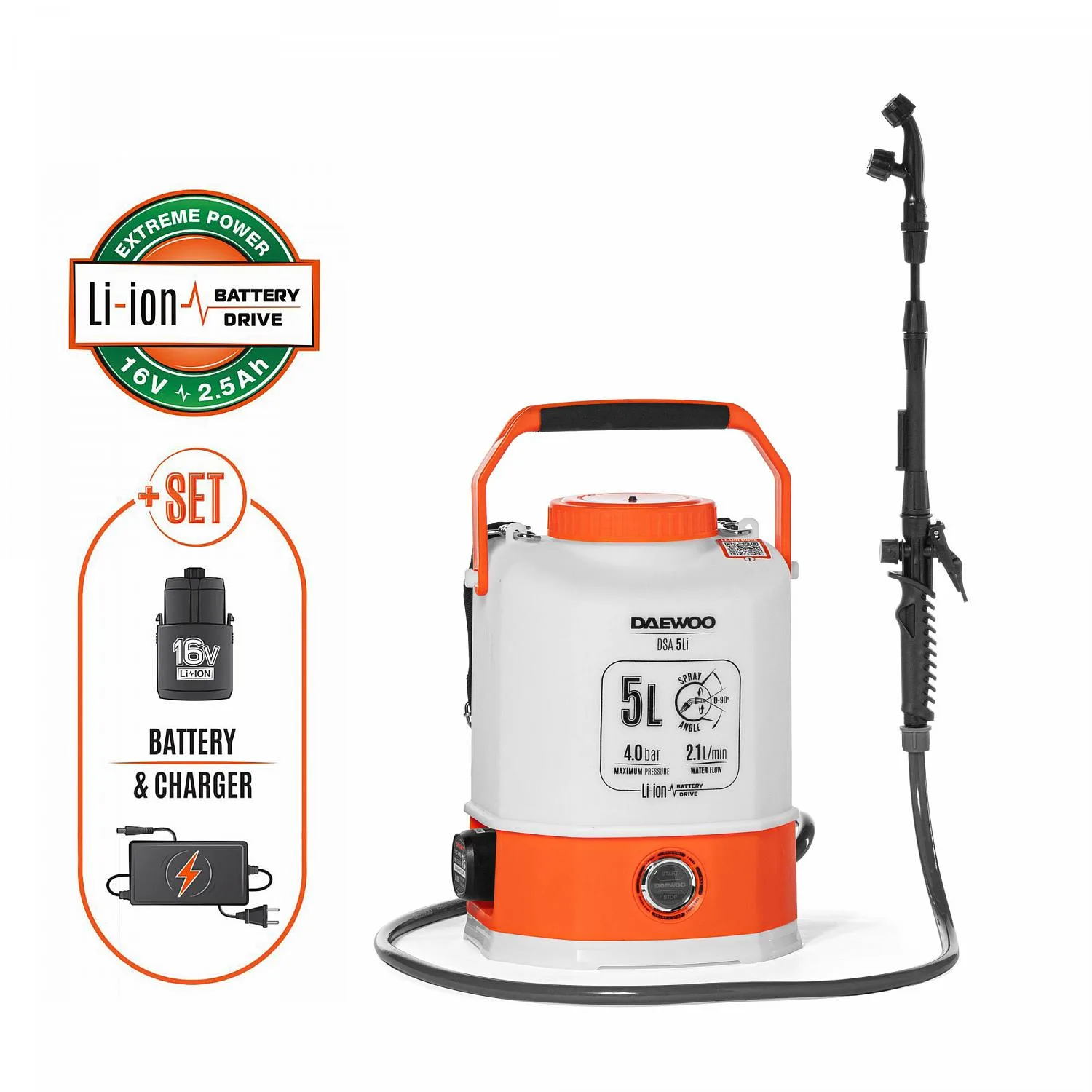 Daewoo GARDEN SPRAYER BATTERY 16V 5L/DSA 5LI DSA5LI Thumbnail 1