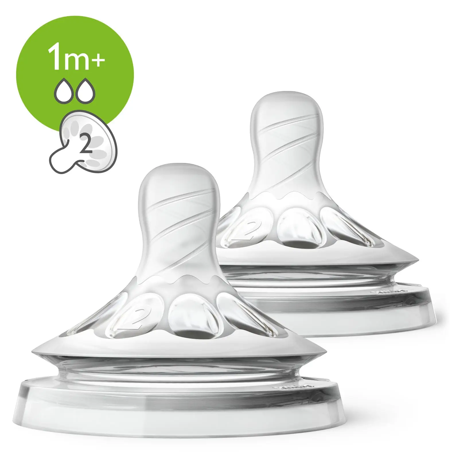 Philips AVENT 2 adet Yavaş akış 1 ay+ Natural biberon emziği SCF042/27 Biberon Emzikleri