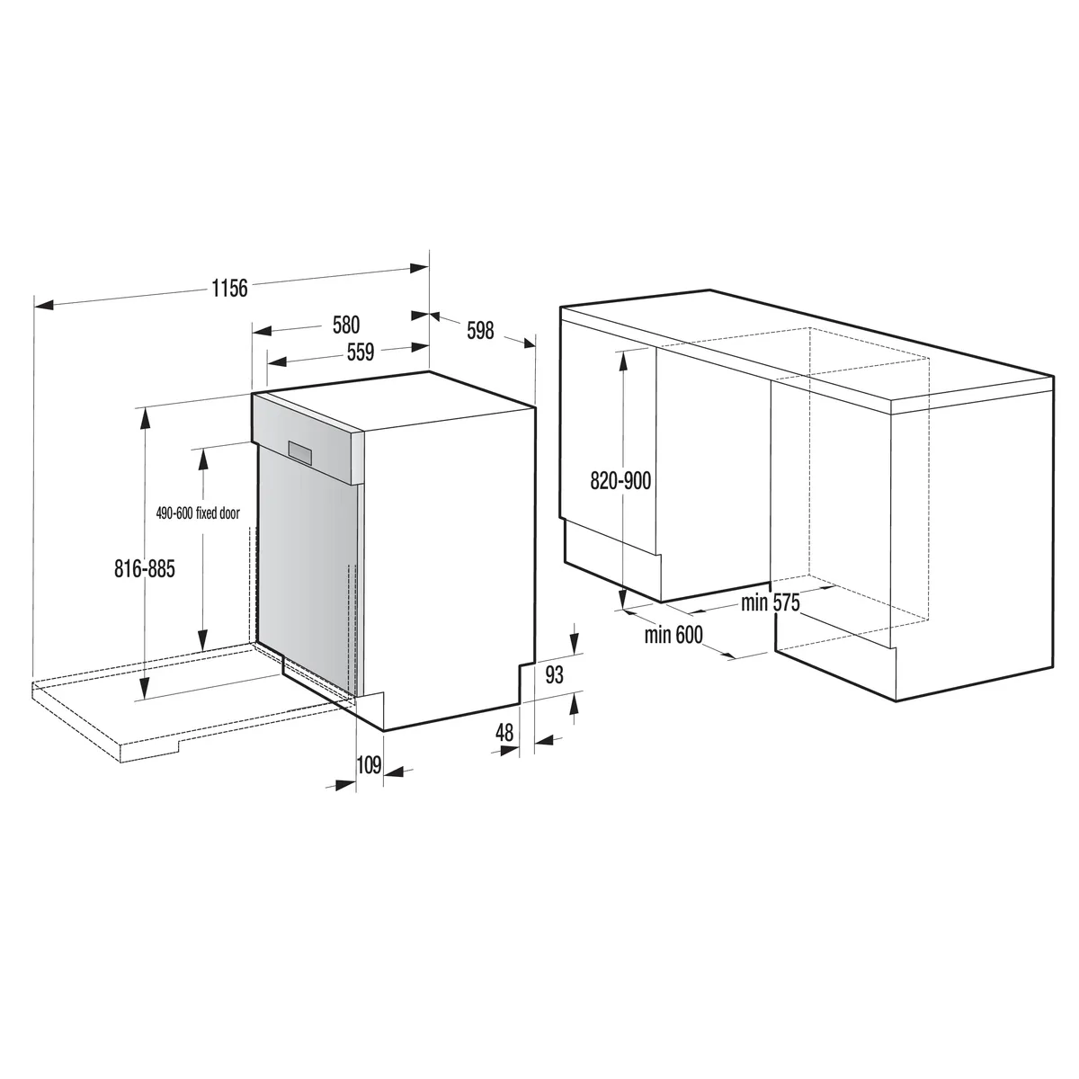 Gorenje ULTRA16SIAES 20015391 16 Kişilik 8 Programlı Ankastre Bulaşık Makinesi