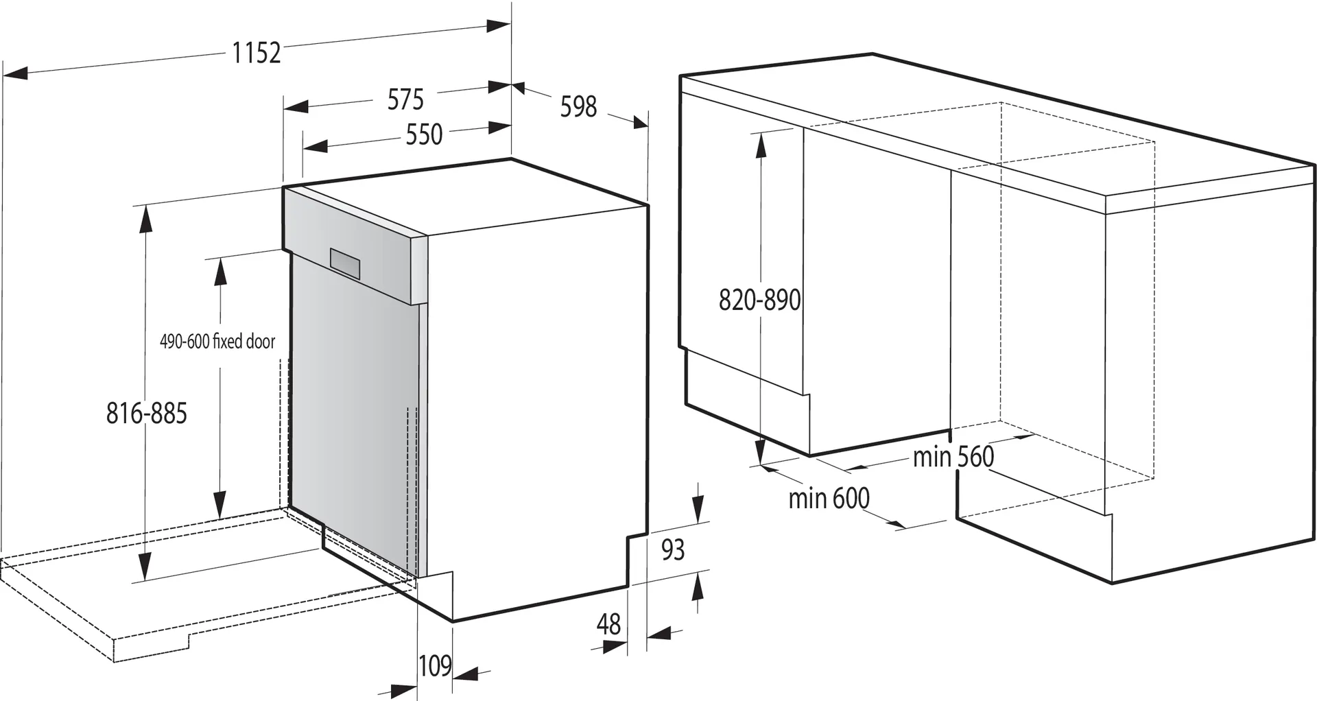 Gorenje GI673C90X 20015389 16 Kişilik 7 Programlı Ankastre Bulaşık Makinesi