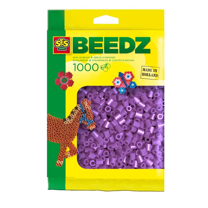 SES Creative Children's packet of 1000 Purple Iron-on Beads 00709