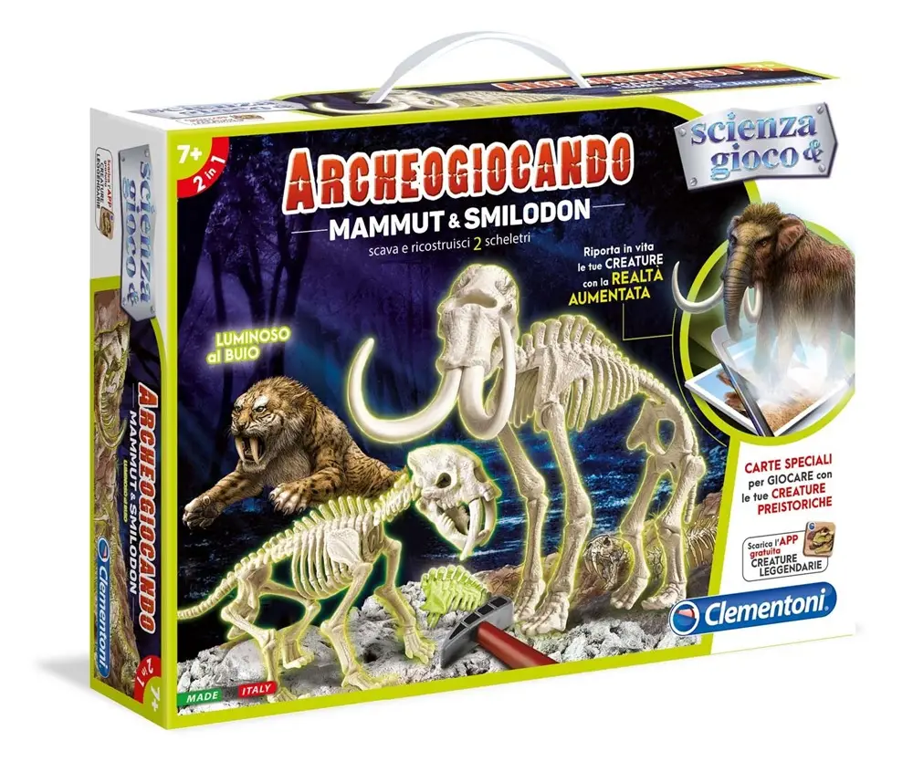 Clementoni Scienza E Gioco. Archeogiocando. Mammut E Smilodon 8005125139859 Çocuk Bilim Kitleri Ve Oyuncakları