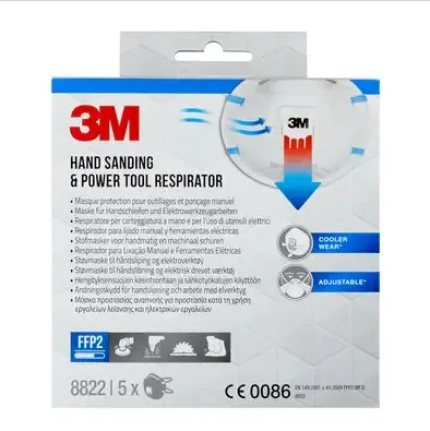 3M 8822PRO5 Çok Kullanımlık Respiratörle