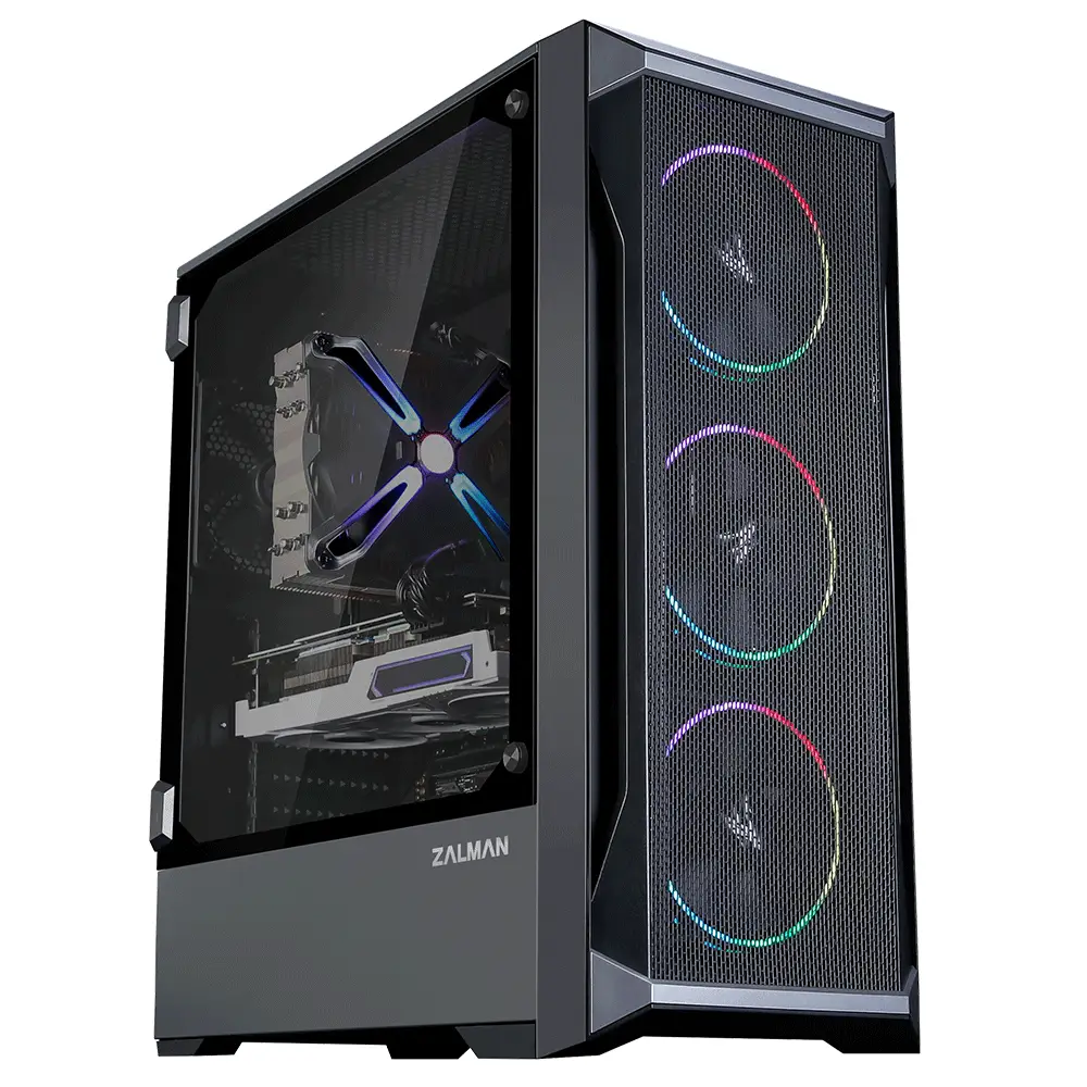 Zalman Z8 MS ATX Mid Tower PC Case, ARGB fan x3, Mesh Thumbnail 2