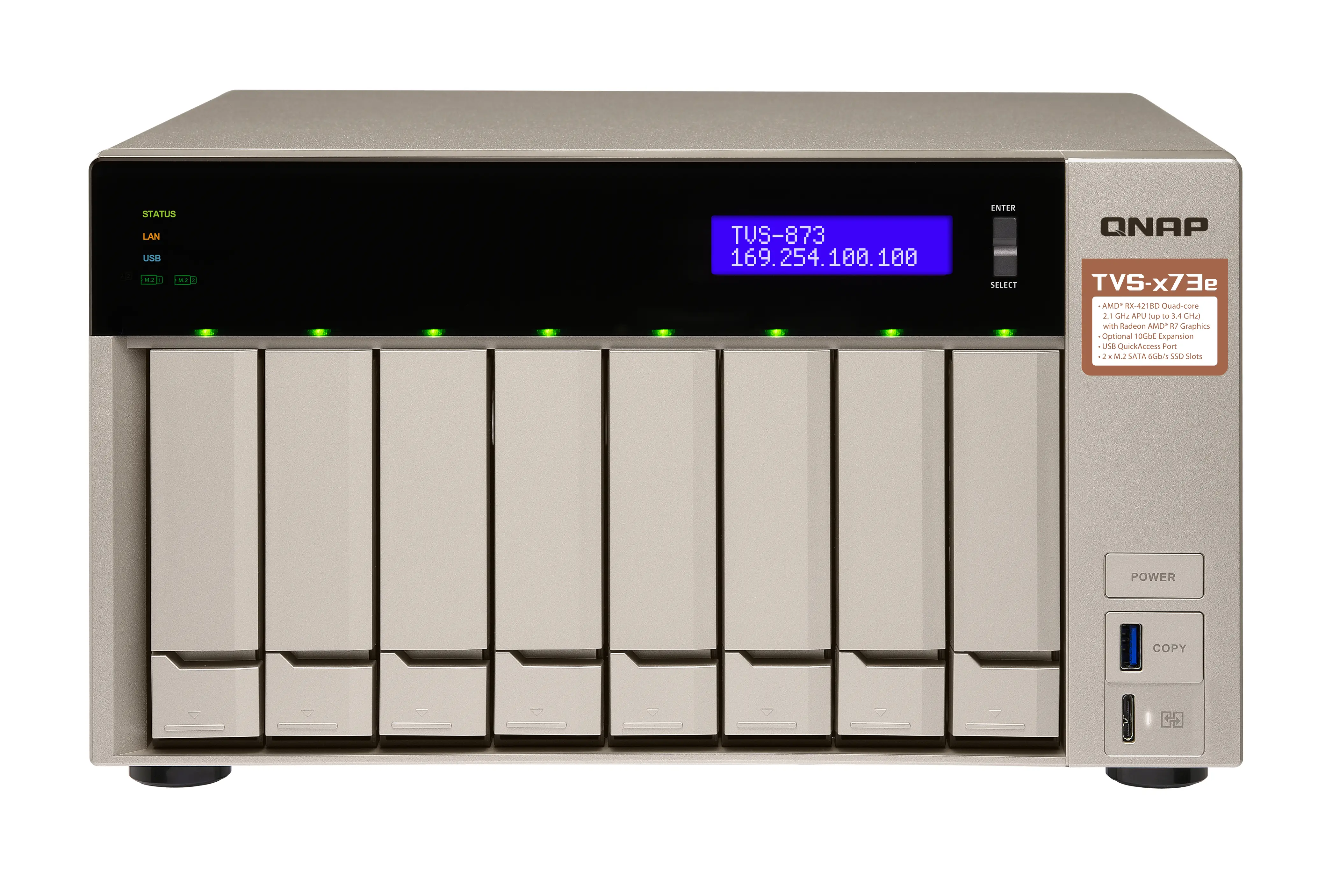 QNAP TVS-873e 8 GB TVS-873E-8G/64TB-GOLD