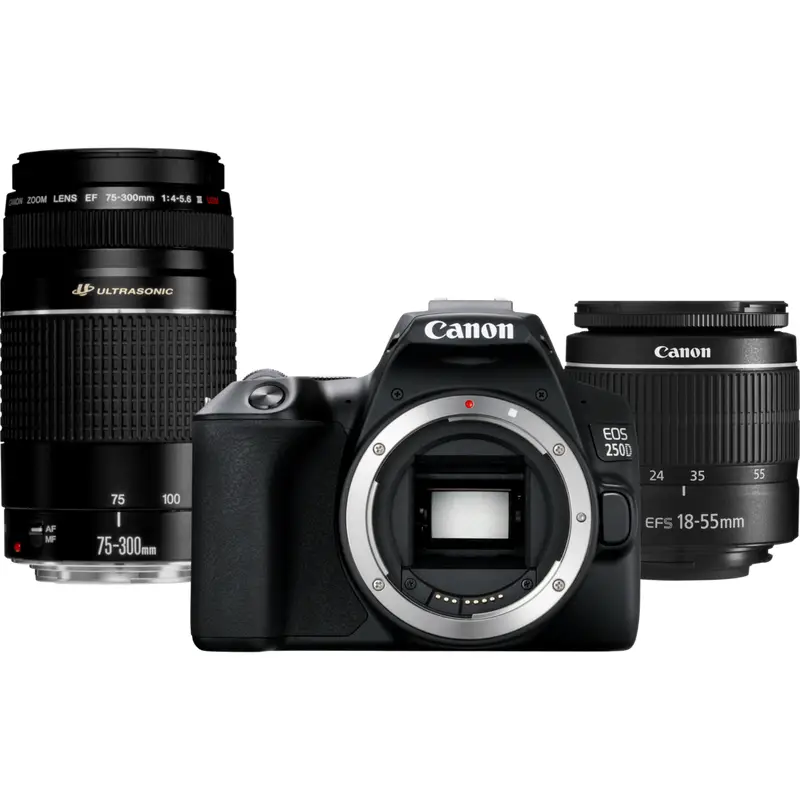 Canon 250D + EF-S 18-55mm f/3.5-5.6 III + EF 75-300mm f/4-5.6 III 3454C016 Digital Kame