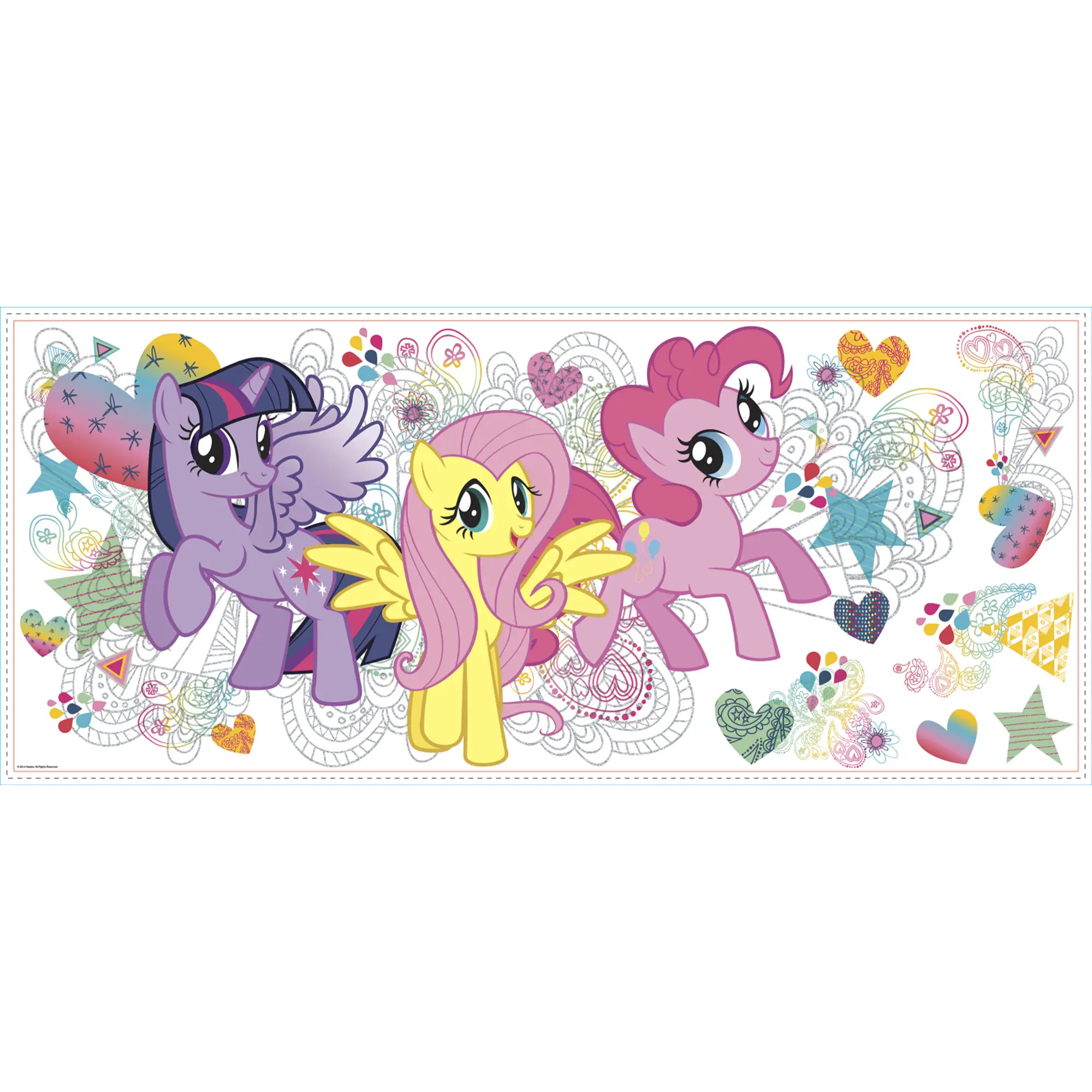 Hasbro My Little Pony Wall Graphix Peel and Stick Giant Wall Decals by York Wall Coverings HTSR000035 Duvar Çıkartmaları