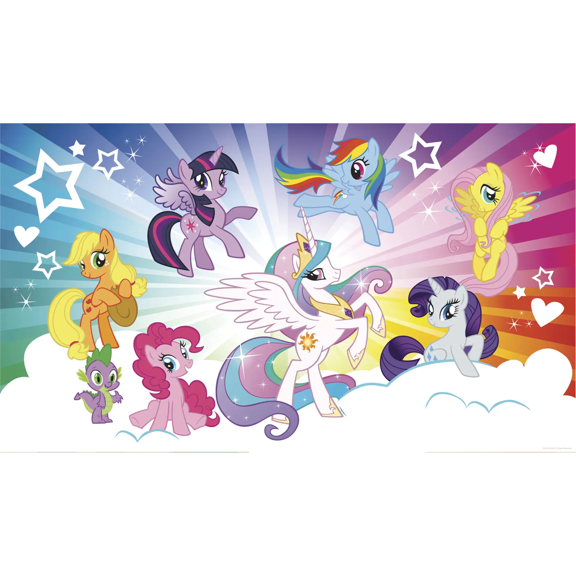 Hasbro My Little Pony Cloud XL Chair Rail Prepasted Mural 6' x 10.5' - Ultra-Strippable by York Wall Coverings HTSR000028 Duvar Resimleri