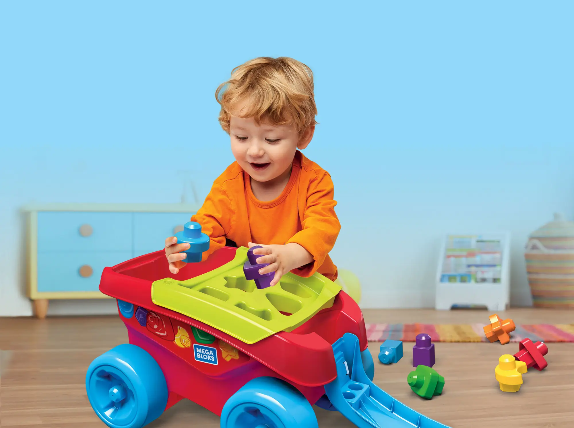 MEGA Shape Sorting Wagon FVJ47 Öğrenme Oyuncakları Thumbnail 12