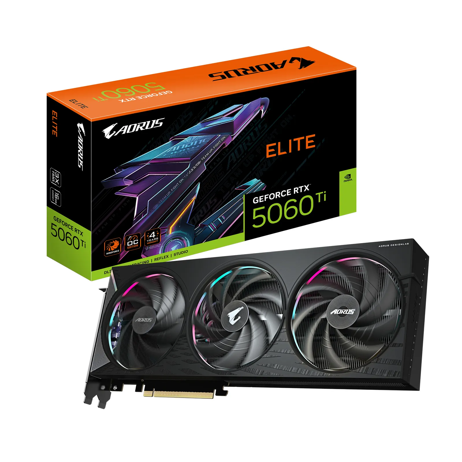 GIGABYTE AORUS GeForce RTX 5060 Ti ELITE 16G GV-N506TAORUS E-16GD GDDR7 Ekran Kartı