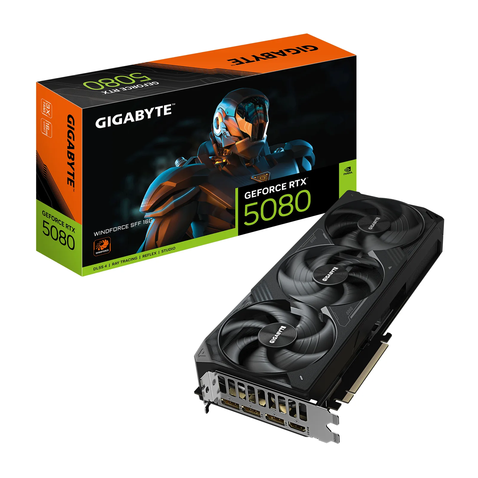 GIGABYTE GeForce RTX 5080 WINDFORCE SFF 16G GV-N5080WF3-16GD GDDR7 Ekran Kartı