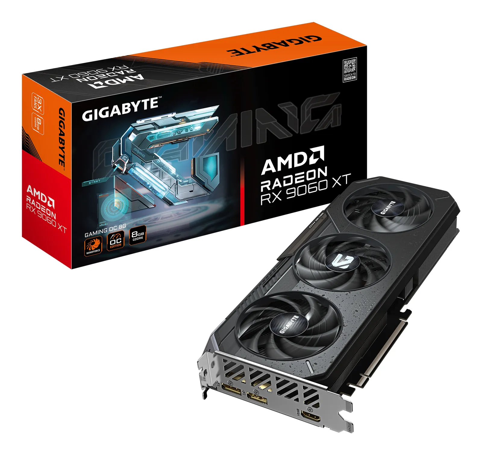 GIGABYTE Radeon RX 9060 XT GAMING OC 8G GV-R9060XTGAMING OC-8GD GDDR6 Ekran Kartı