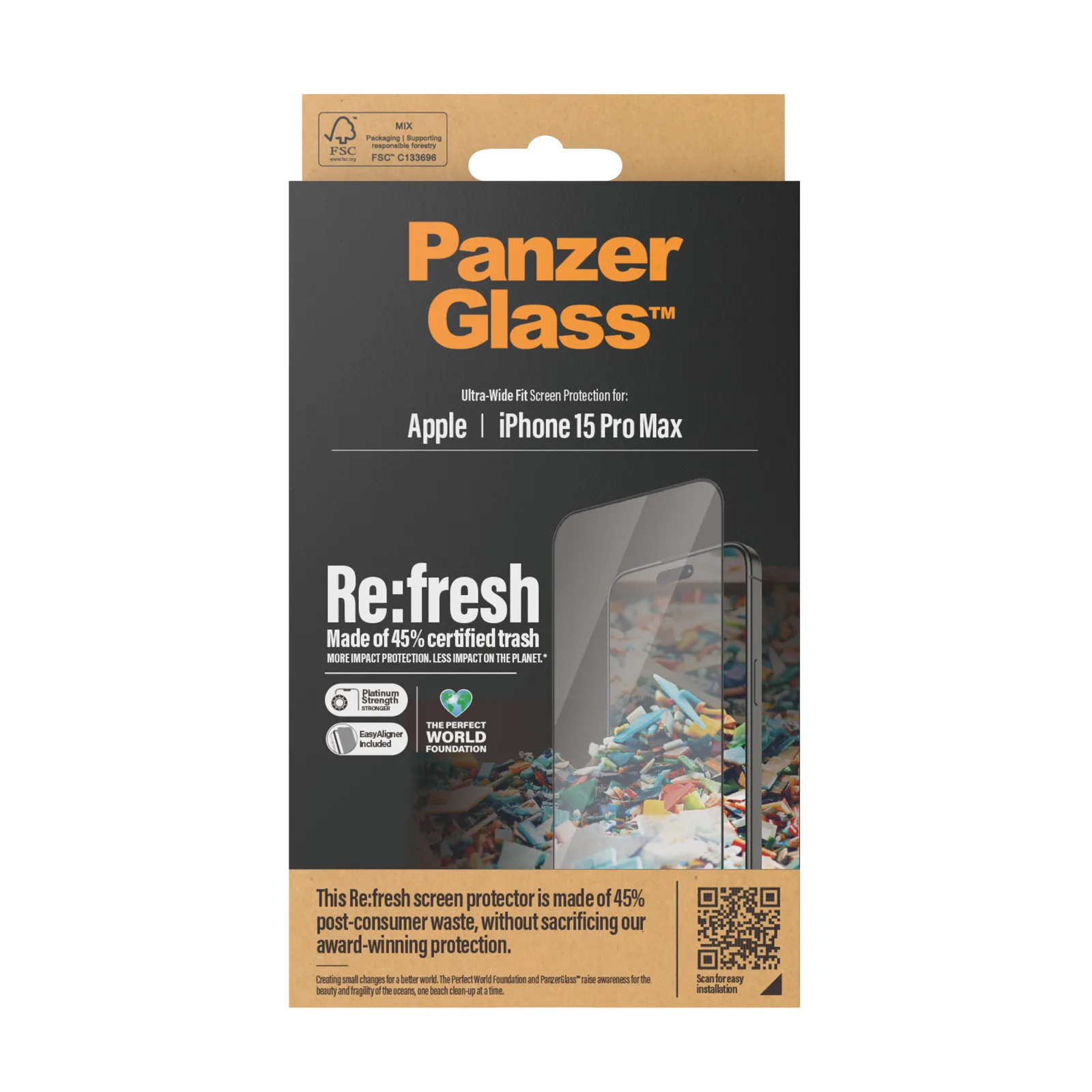 PanzerGlass® Re:fresh Screen Protector iPhone 15 Pro Max | Ultra-Wide Fit w. EasyAligner 2824 Thumbnail 3
