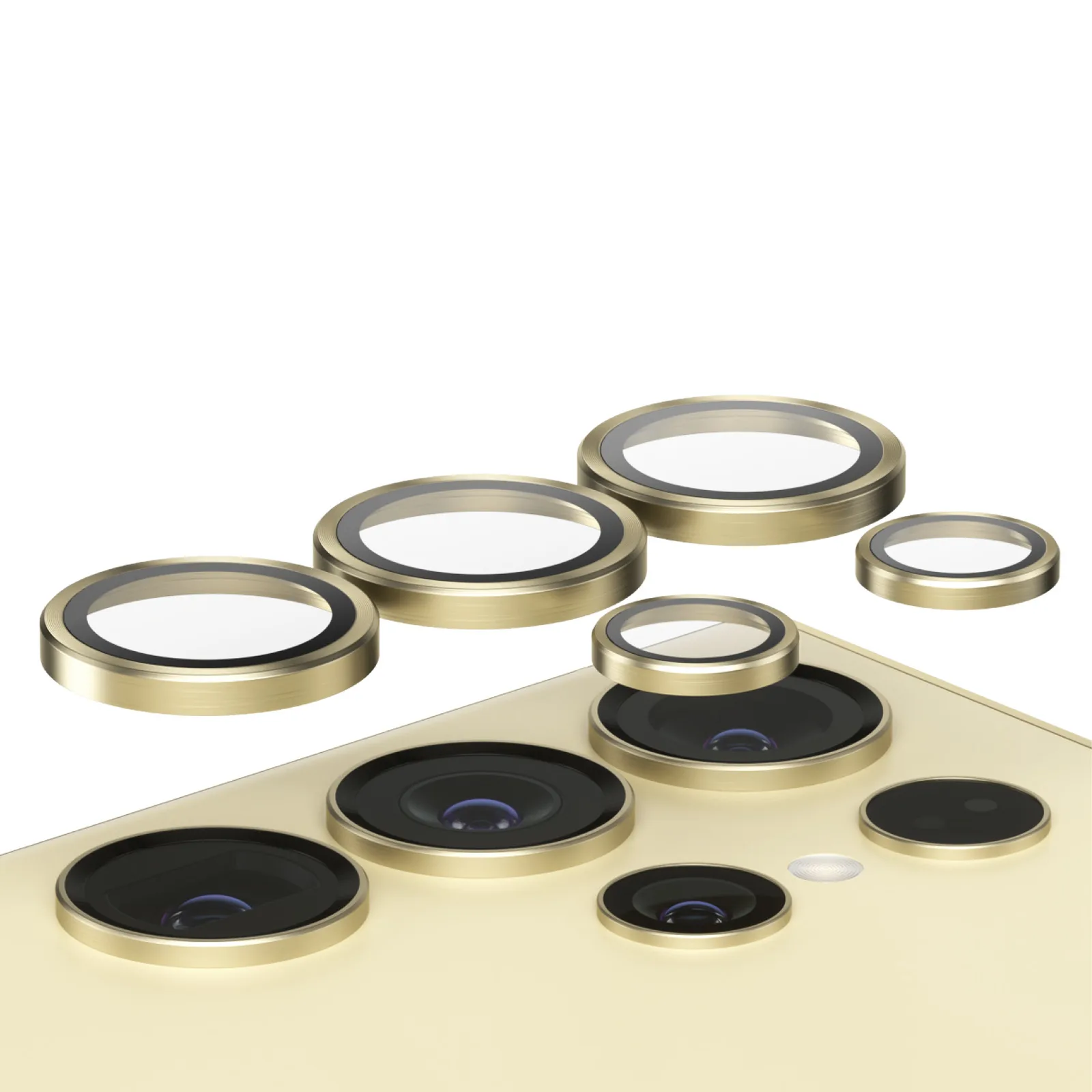 PanzerGlass® Hoops® Camera Lens Protector Yellow Samsung Galaxy S 2024 Ultra 1244 Ekran Koruyucu