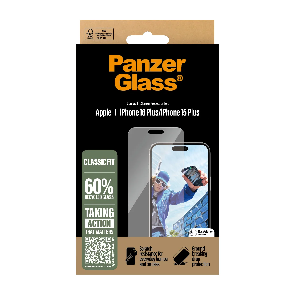 PanzerGlass® Screen Protector iPhone 16 Plus | 15 Plus | Classic Fit 2875 Thumbnail 4