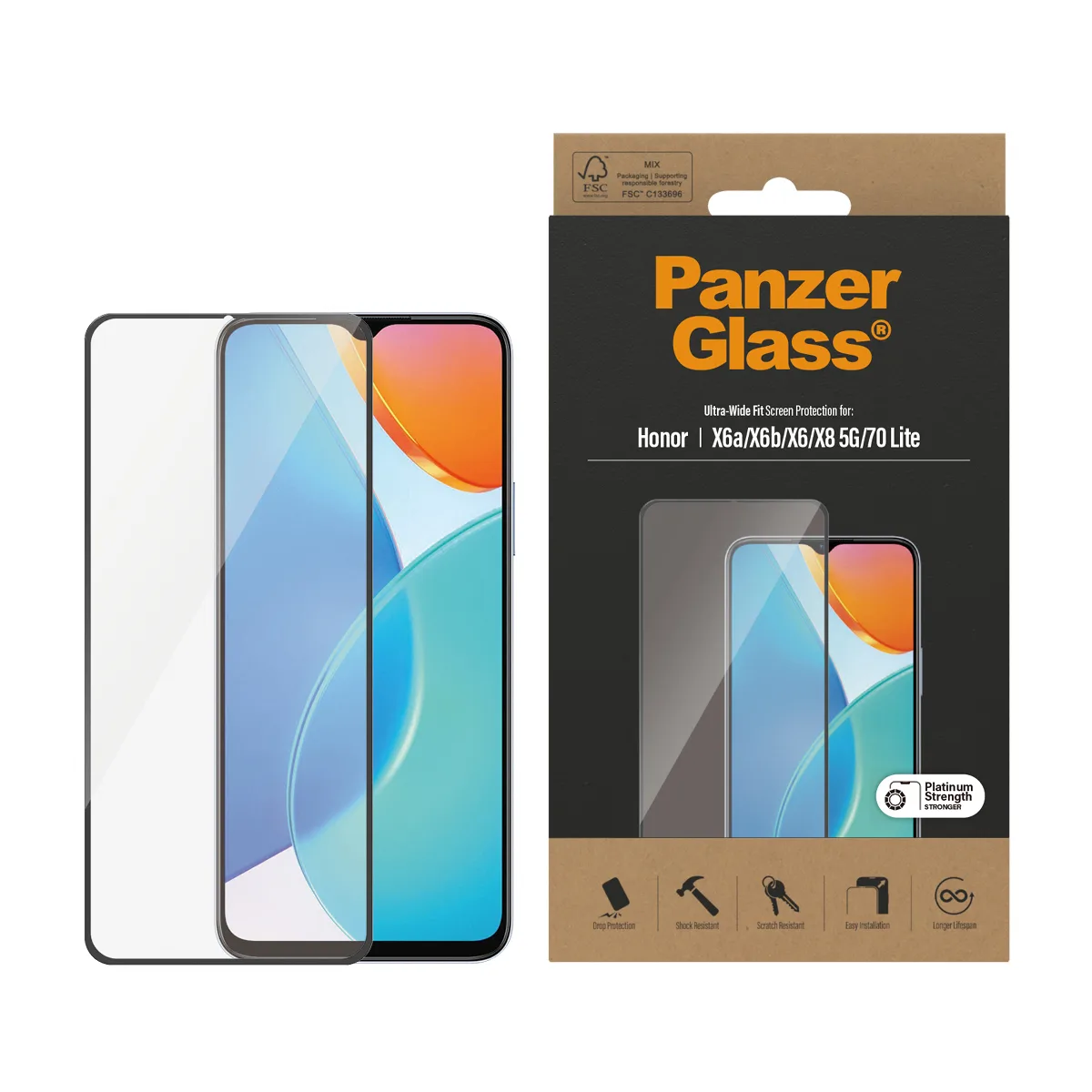 PanzerGlass® Screen Protector Honor X6a | X6b | X6 | X8 5G | 70 Lite | Ultra-Wide Fit 5402 Thumbnail 1