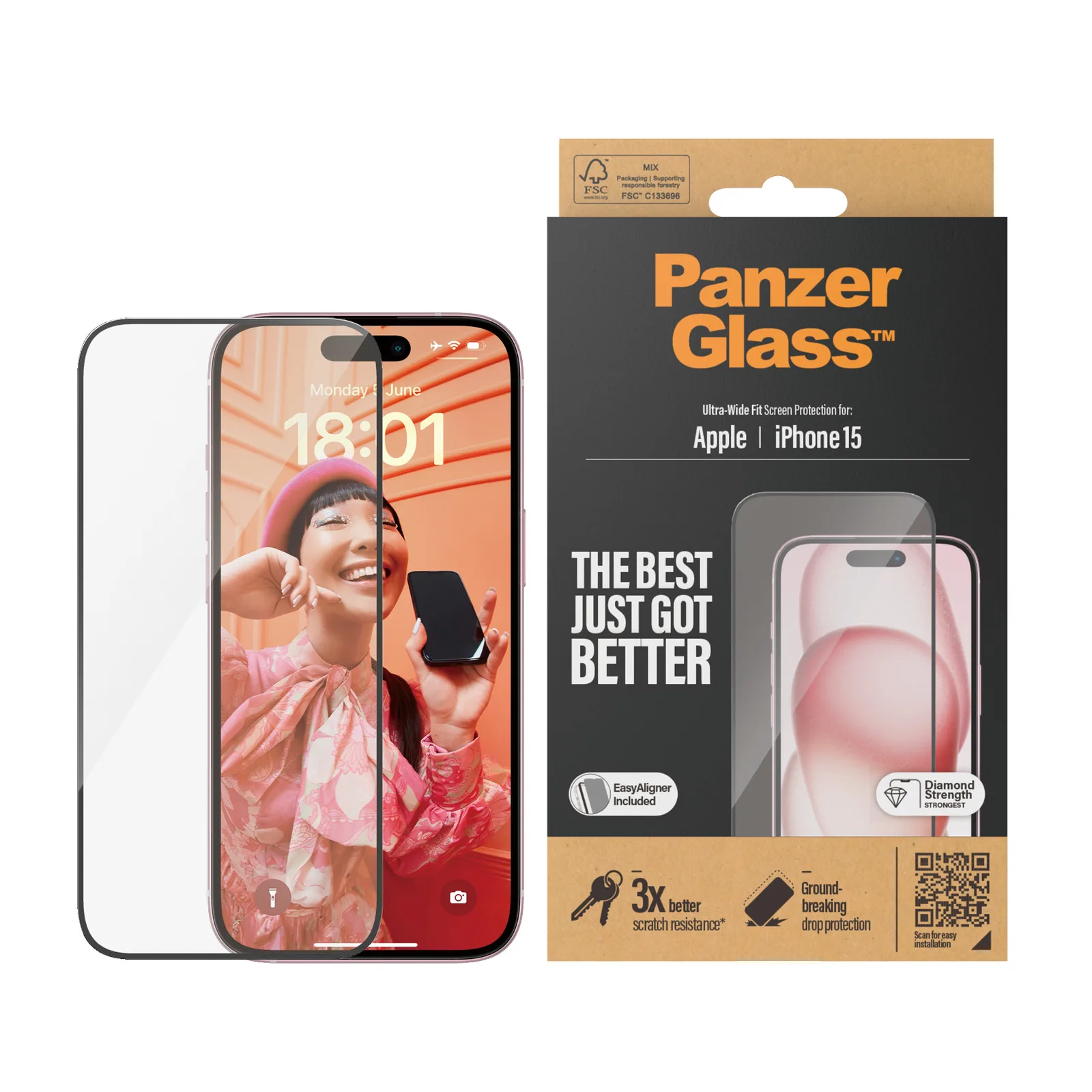 PanzerGlass® Screen Protector iPhone 15 | Ultra-Wide Fit w. EasyAligner 2809 Thumbnail 1