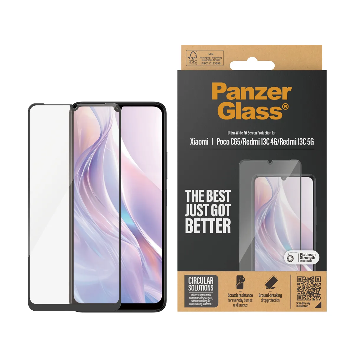 PanzerGlass® Screen Protector Xiaomi Poco C65 | Redmi 13C 5G | 4G | Ultra-Wide Fit 8076 Thumbnail 1
