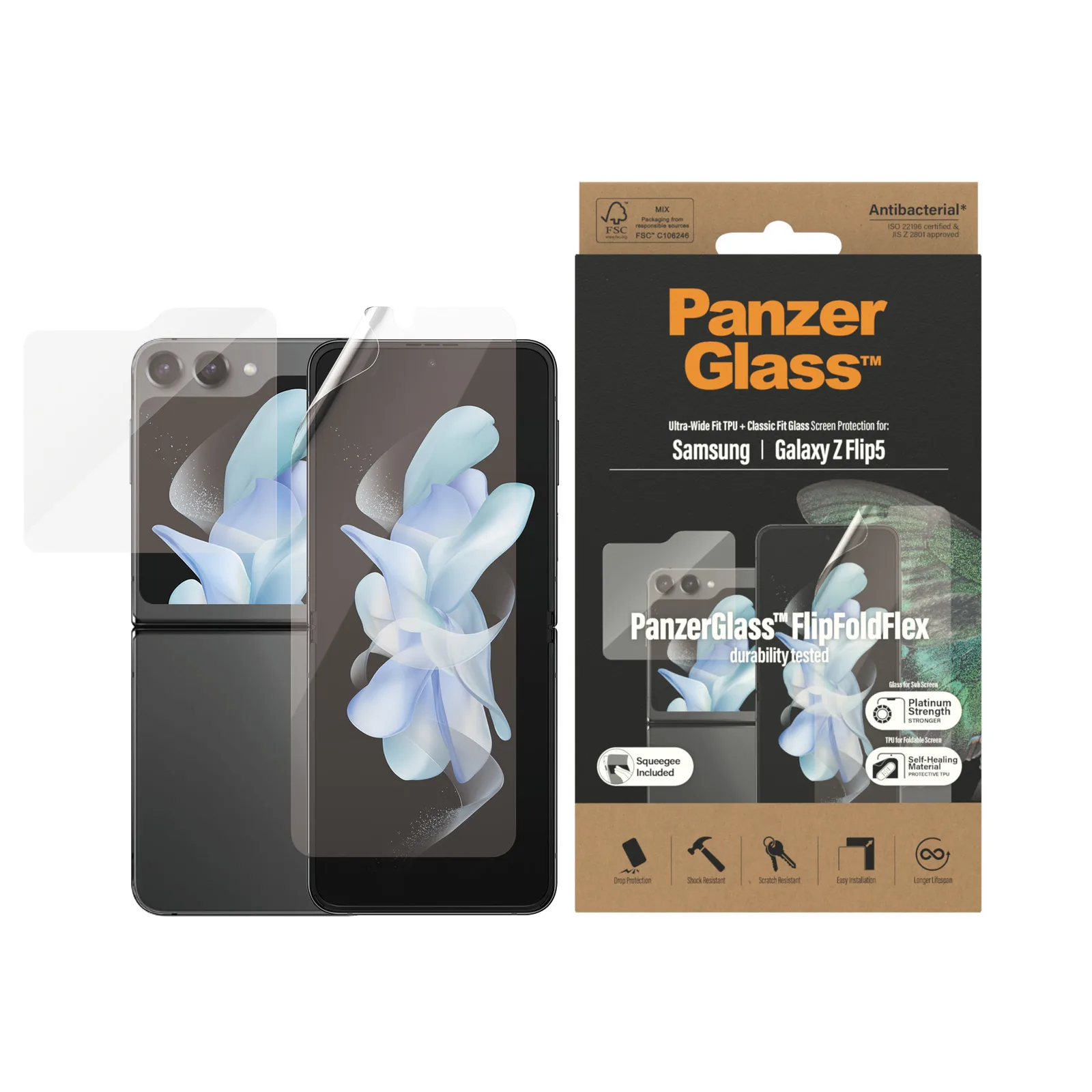 PanzerGlass® Screen Protectors Samsung Galaxy Z Flip 5G | Glass & Film 7338 Thumbnail 1