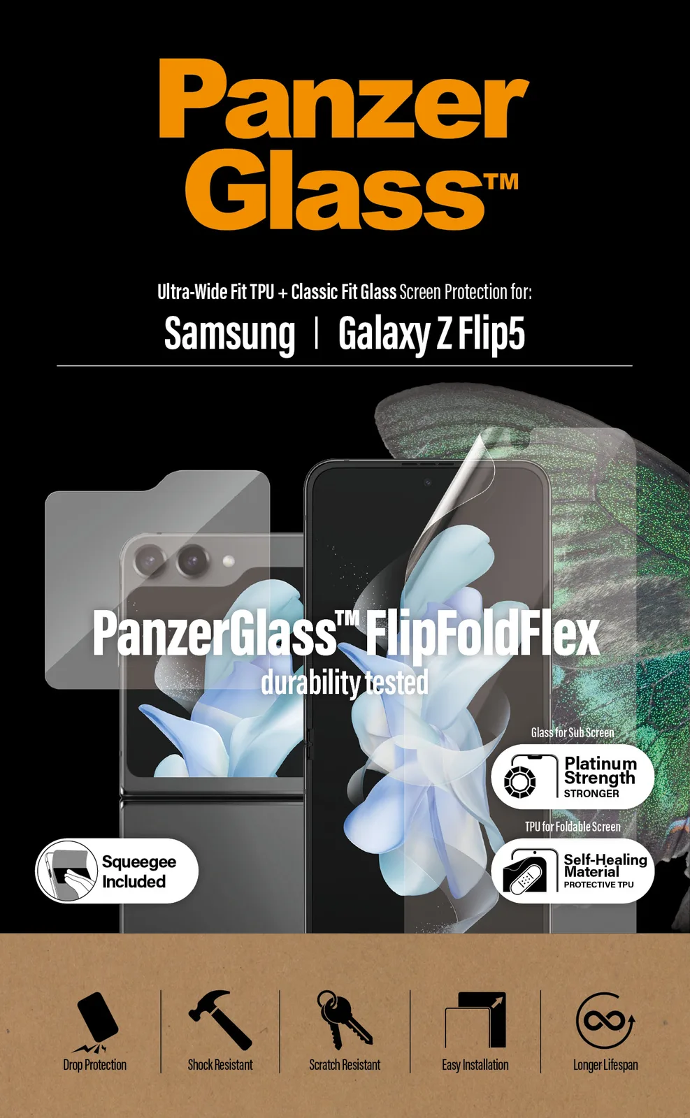PanzerGlass® Screen Protectors Samsung Galaxy Z Flip 5G | Glass & Film 7338 Thumbnail 7