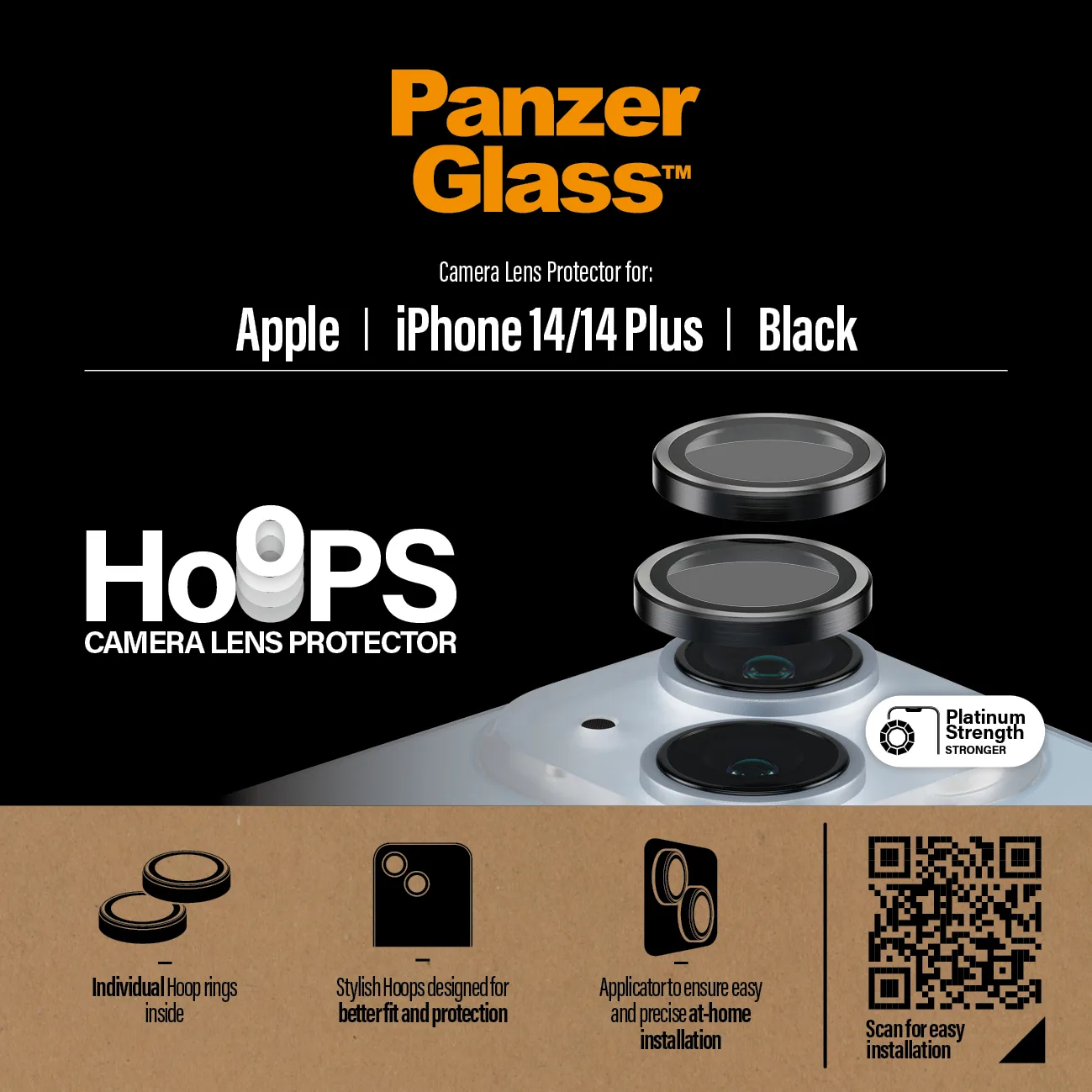 PanzerGlass® Hoops® Camera Lens Protector Black iPhone 14 | 14 Plus 1140 Thumbnail 10