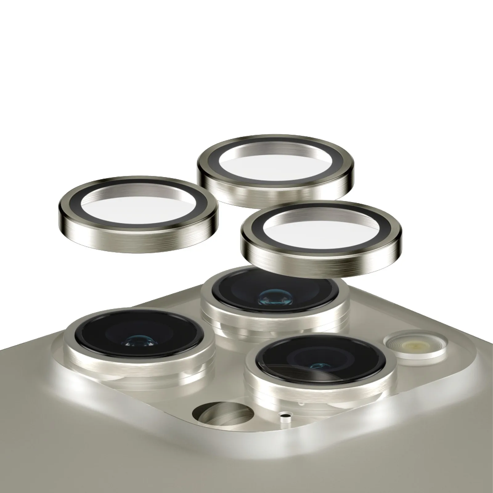 PanzerGlass® Hoops® Metal Camera Lens Protector Natural iPhone 15 Pro | 15 Pro Max 1195 Ekran Koruyucu