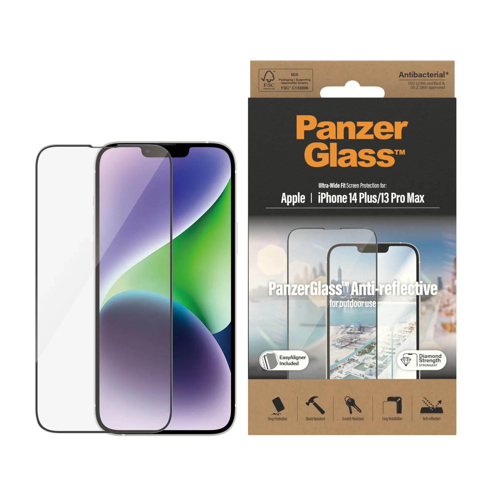 PanzerGlass® Anti-Reflective Screen Protector iPhone 14 Plus | 13 Pro Max | Ultra-Wide Fit w. EasyAligner 2789 Thumbnail 1