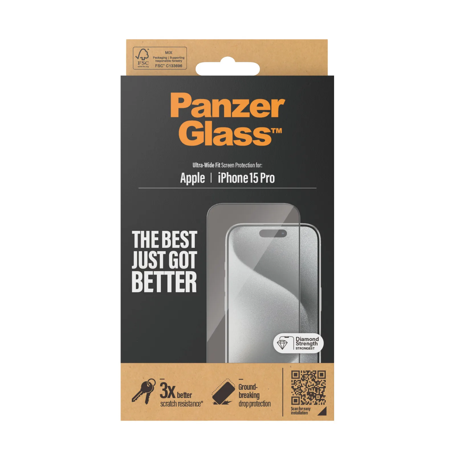 PanzerGlass® Screen Protector iPhone 15 Pro | Ultra-Wide Fit 2826 Thumbnail 3