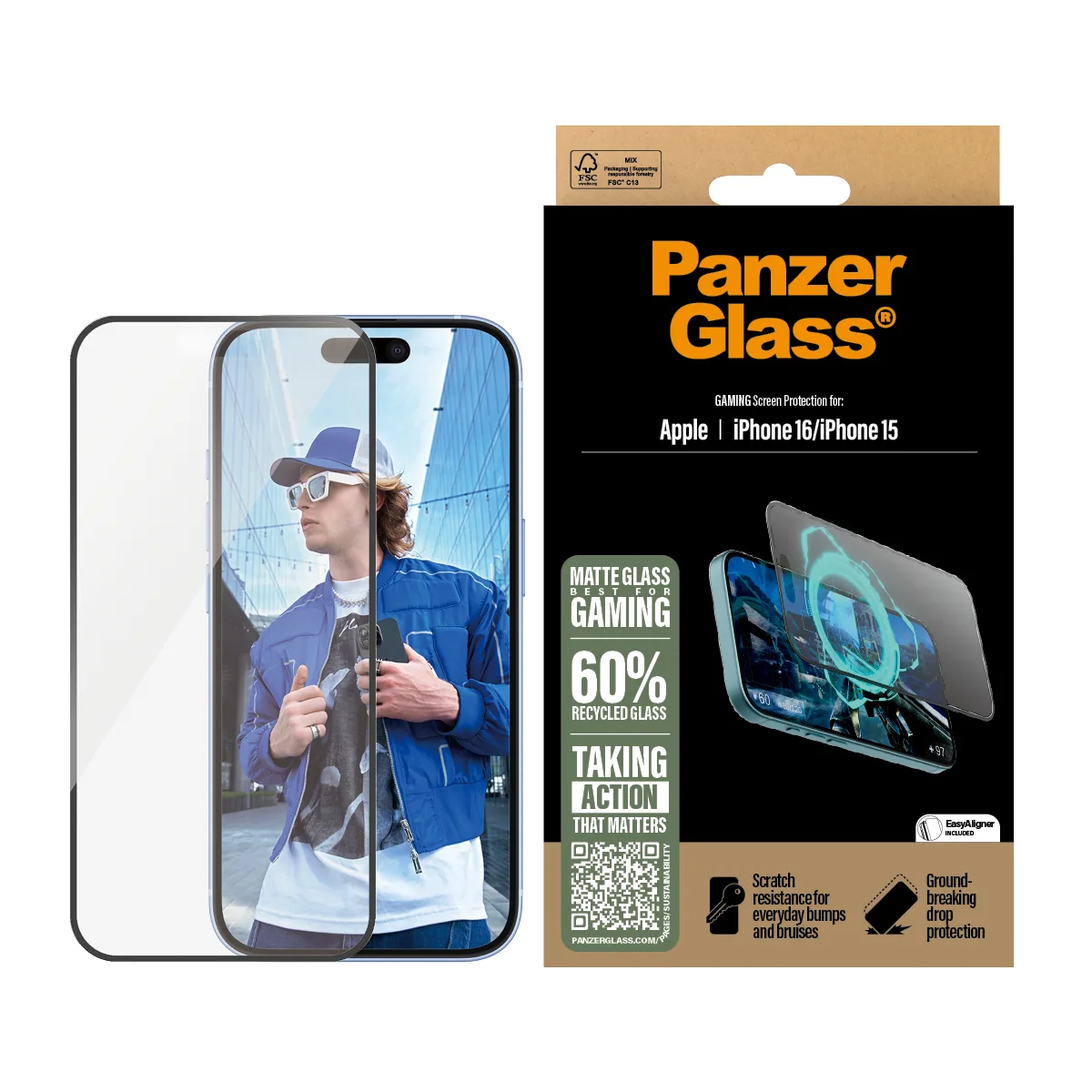 PanzerGlass® Gaming Screen Protector iPhone 16 | 15 | Ultra-Wide Fit 2857 Thumbnail 1