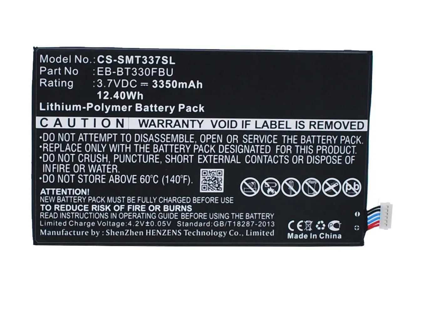 CoreParts MBXTAB-BA096 3350 mAh Endüstriyel Şarj Edilebilir Pille