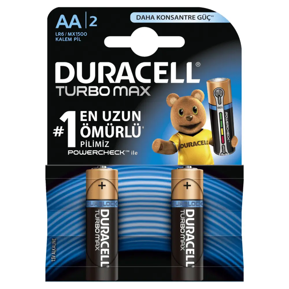 Duracell Turbo Max AA, 2 5000394010390 Ev İçi Kullanım Bataryaları