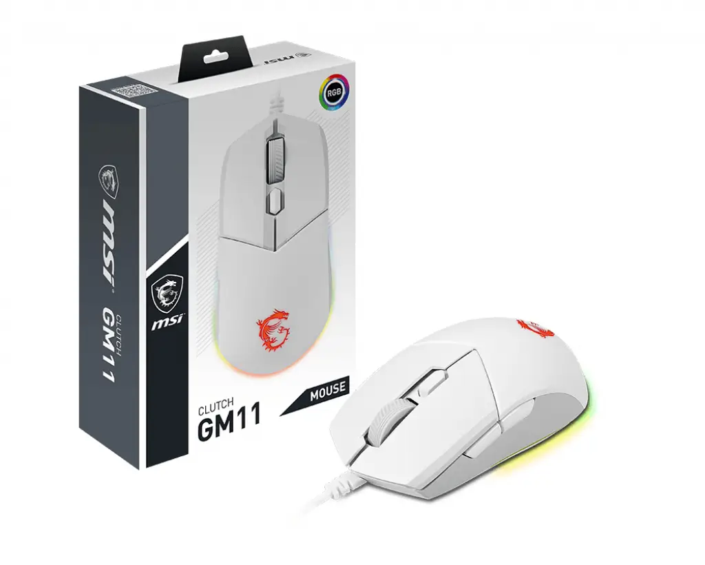 MSI CLUTCH GM11 WHITE S12-0401950-CLA 5000 DPI Oyuncu Faresi Thumbnail 7