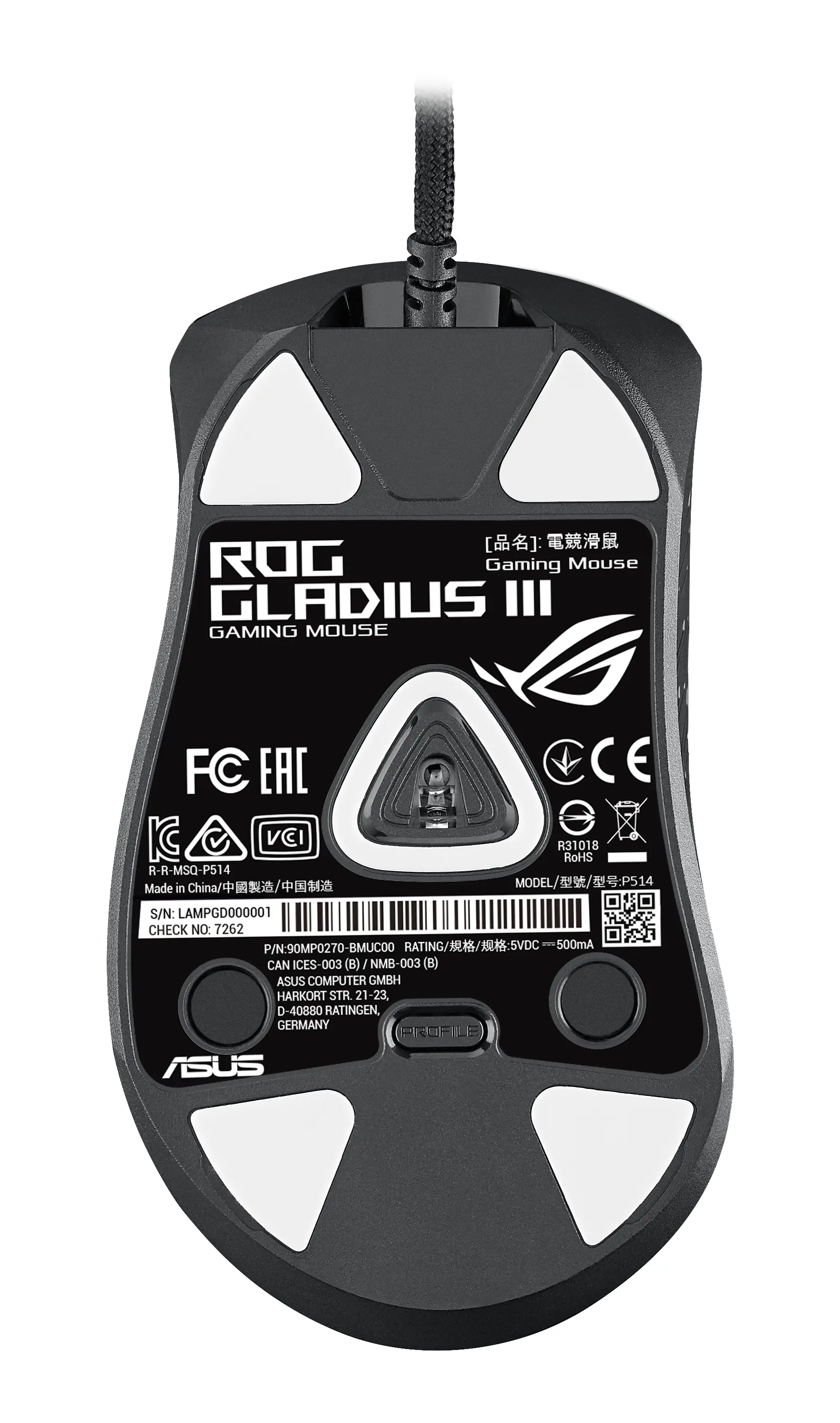 ASUS Gladius III 90MP0270-BMUA00 19000 DPI Oyuncu Faresi Thumbnail 2