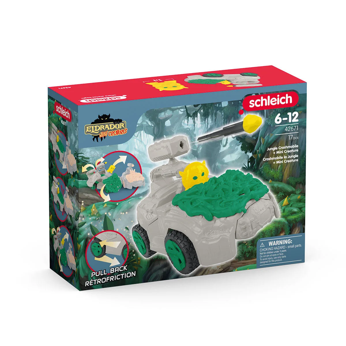 schleich 42671 Robots / Mini Creatures, Jungle World, Crashmobil 17 Parça Oyuncak Figür Thumbnail 9