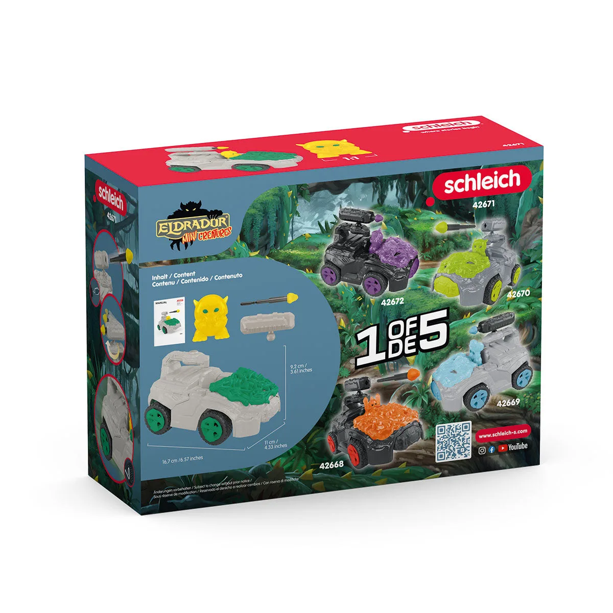 schleich 42671 Robots / Mini Creatures, Jungle World, Crashmobil 17 Parça Oyuncak Figür Thumbnail 11