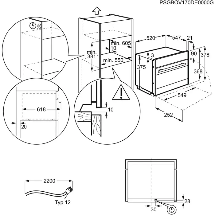 Electrolux EB3GL3CN 34 Litre 944 271 402 Ankastre Fırın Thumbnail 1