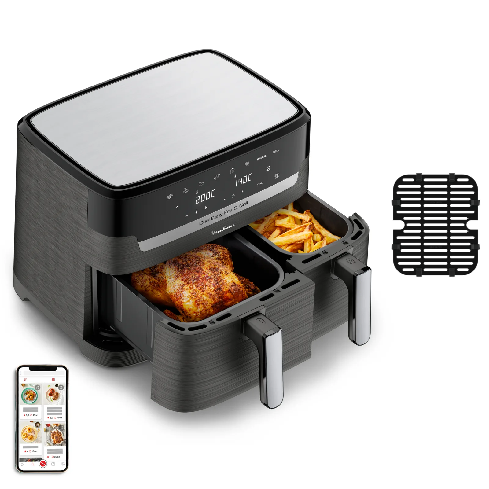 Moulinex Dual Easy Fry EZ905B20 Thumbnail 0
