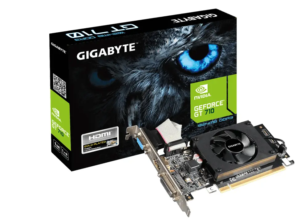 GIGABYTE GeForce GT 710 1 GB GV-N710D3-1GL V2 GDDR3 Ekran Kartı