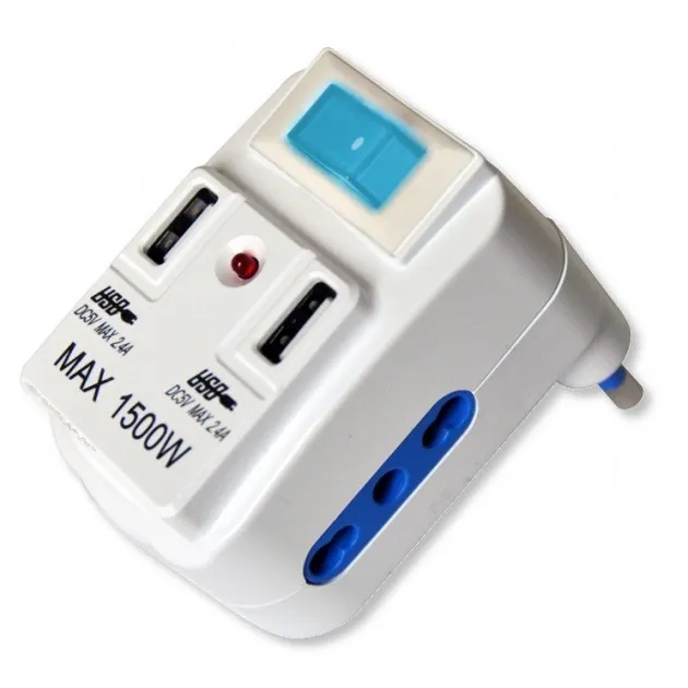 Techly IUPS-PCP-2I2U Güç Prizi Adaptörleri