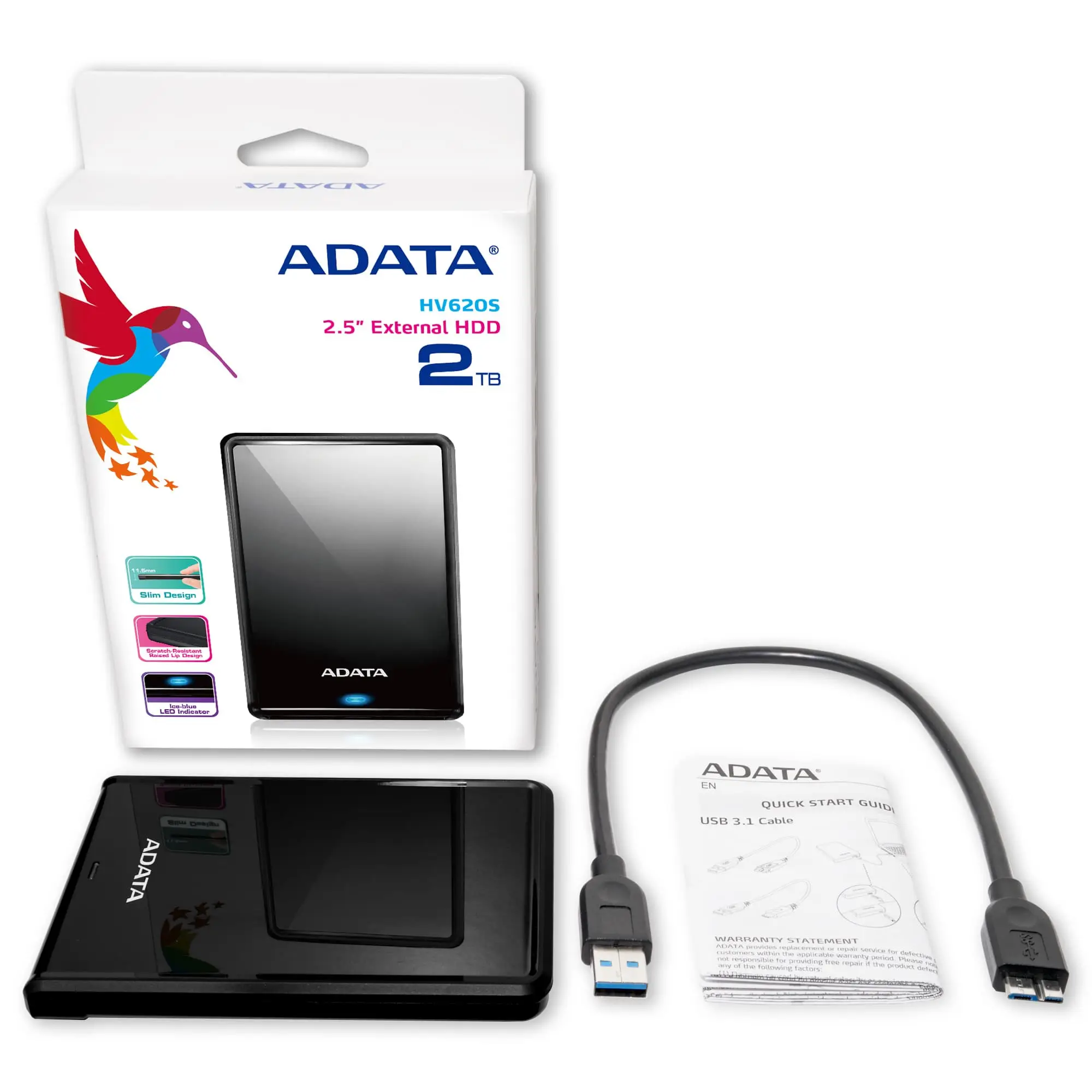 ADATA HV620S 2 TB AHV620S-2TU31-CBK USB 3.2 Harici Hard Disk Thumbnail 4